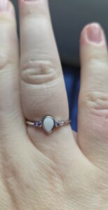 Bague Goutte Lait Maternel 4 Pierres de Naissance photo review